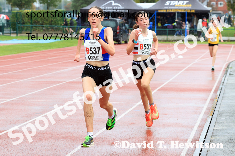 Girls Under-15s 2025 Northern Athletics Autumn Road Relays, Leigh, Lancashire. Photo: David T. Hewitson/Sports for All Pics